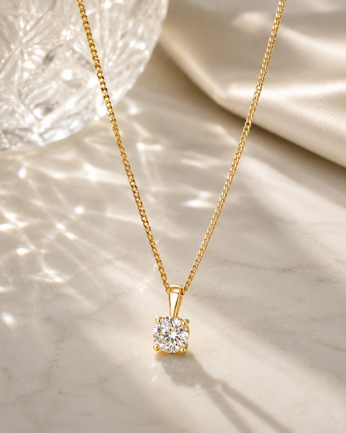 Moissanit Lily Halsband i Guld & Silver