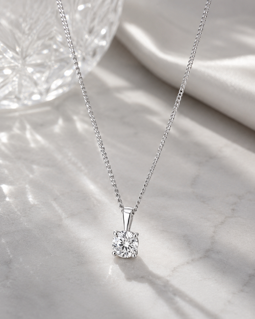 Moissanit Lily Halsband i Guld & Silver